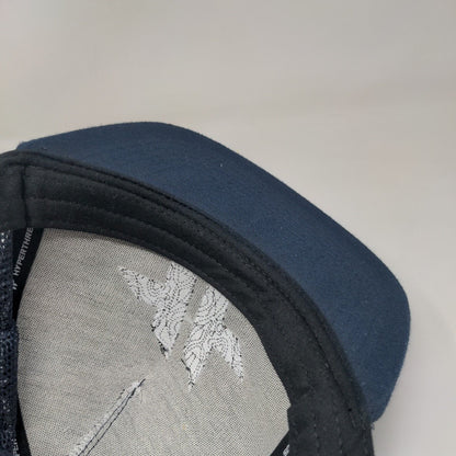 Hyperthreads Snapback Mesh Back Trucker Hat Blue One Size Embroidered
