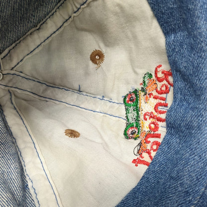 Blue Baseball Cap One Size Rainforest Cafe Frog Denim Hat Slideback Red Green