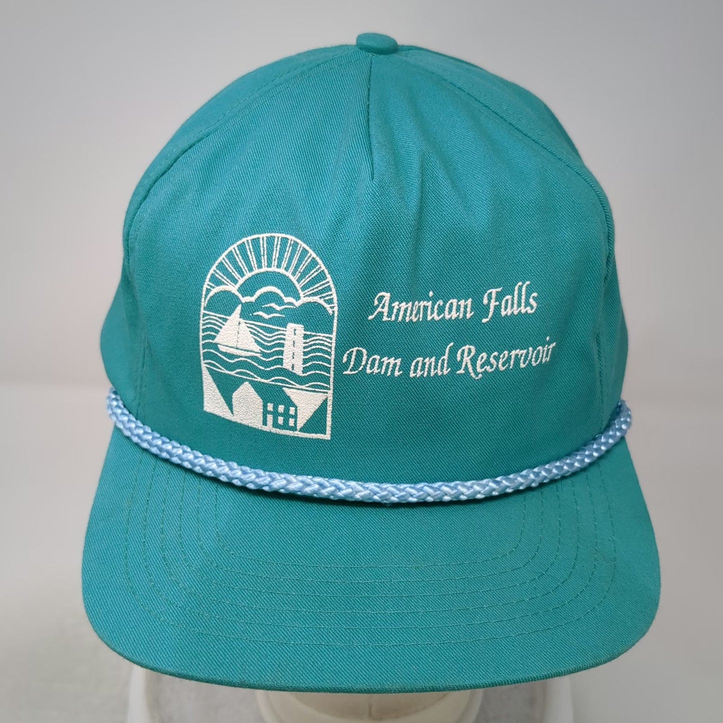 Trucker Blue Rope American Falls Dam Reservoir Graphic Outdoor Hat Vintage