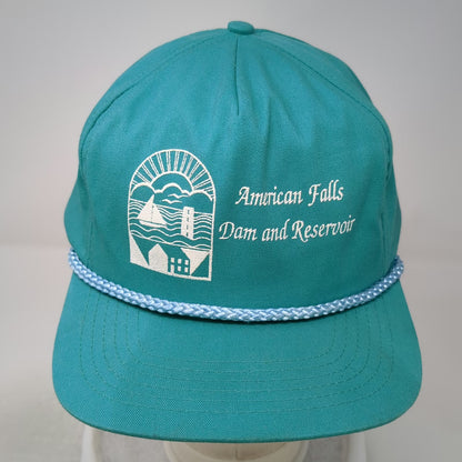 Trucker Blue Rope American Falls Dam Reservoir Graphic Outdoor Hat Vintage