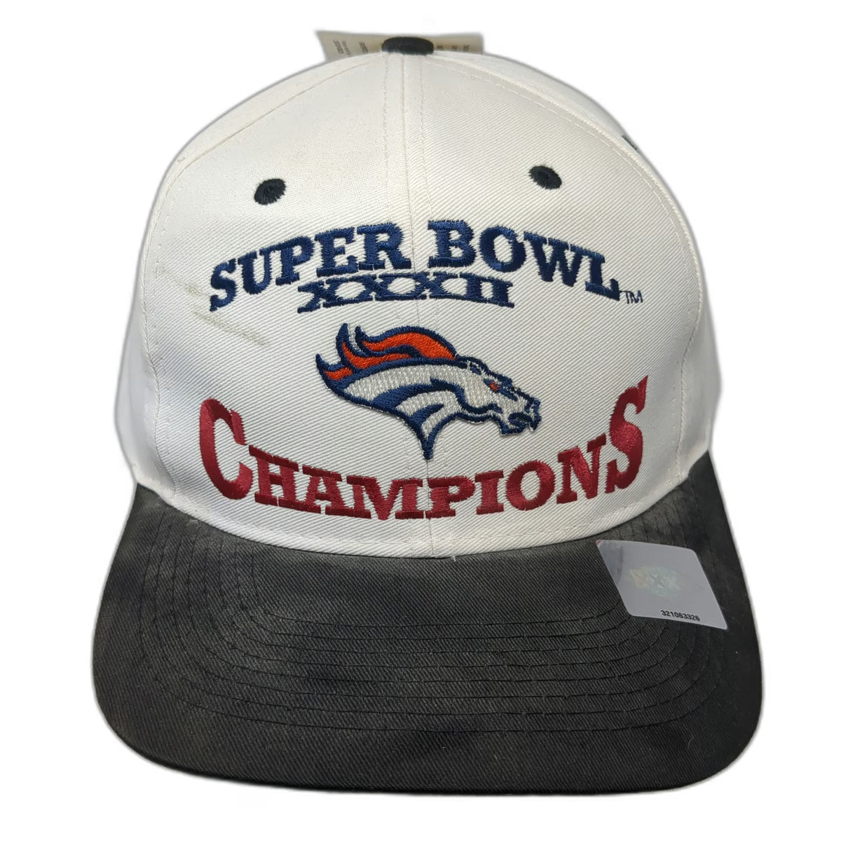Denver Broncos NFL Logo 7 Snapback Hat White Super Bowl XXXII Vintage W/Tags