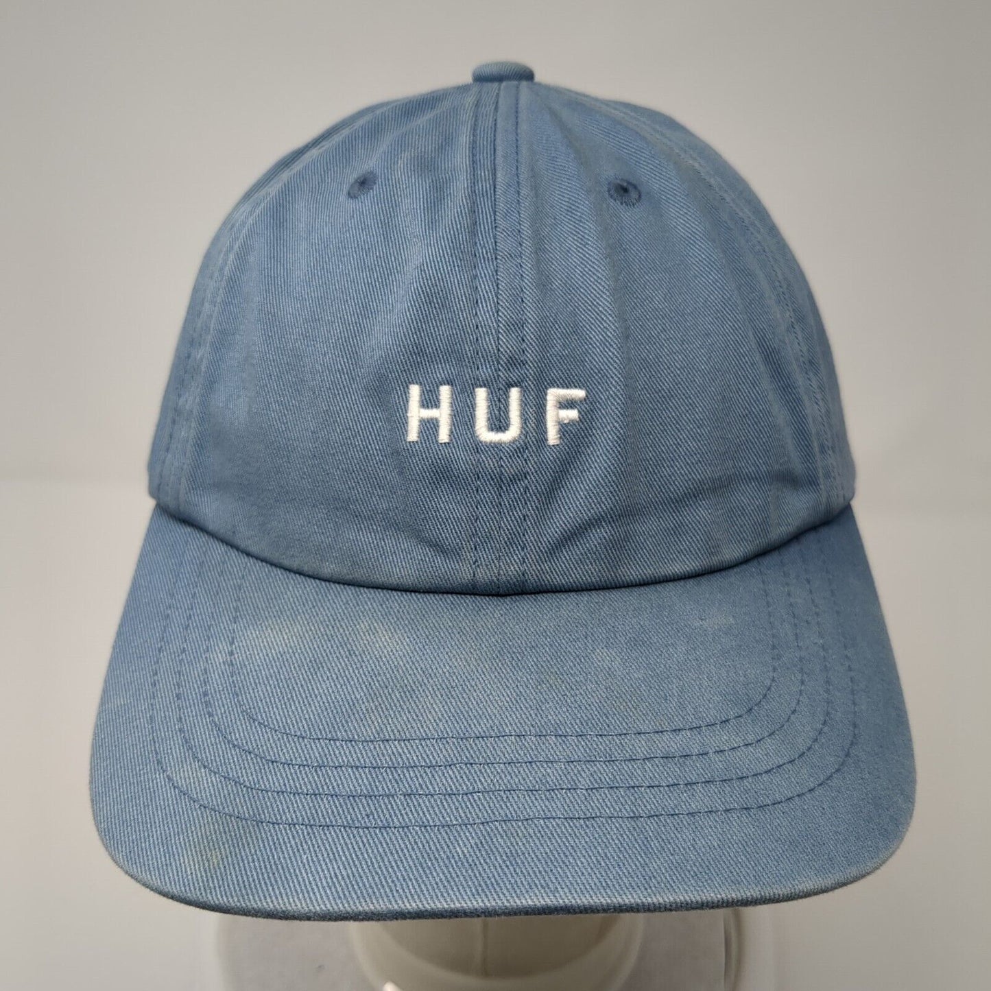 HUF Slideback Hat Blue One Size Adjustable Embroidered Vented Holes 6 Panel