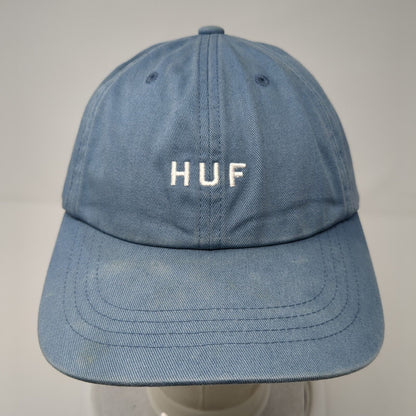 HUF Slideback Hat Blue One Size Adjustable Embroidered Vented Holes 6 Panel