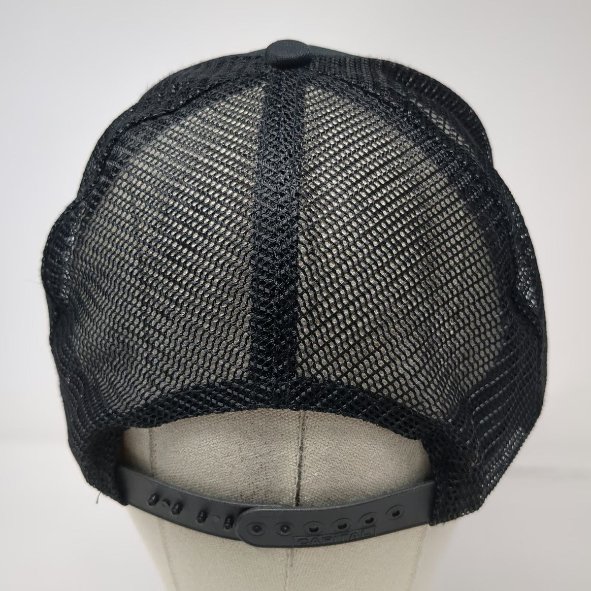 Capital Trucker Hat Black One Size Plano Fishing Tackle Box Mesh Snapback