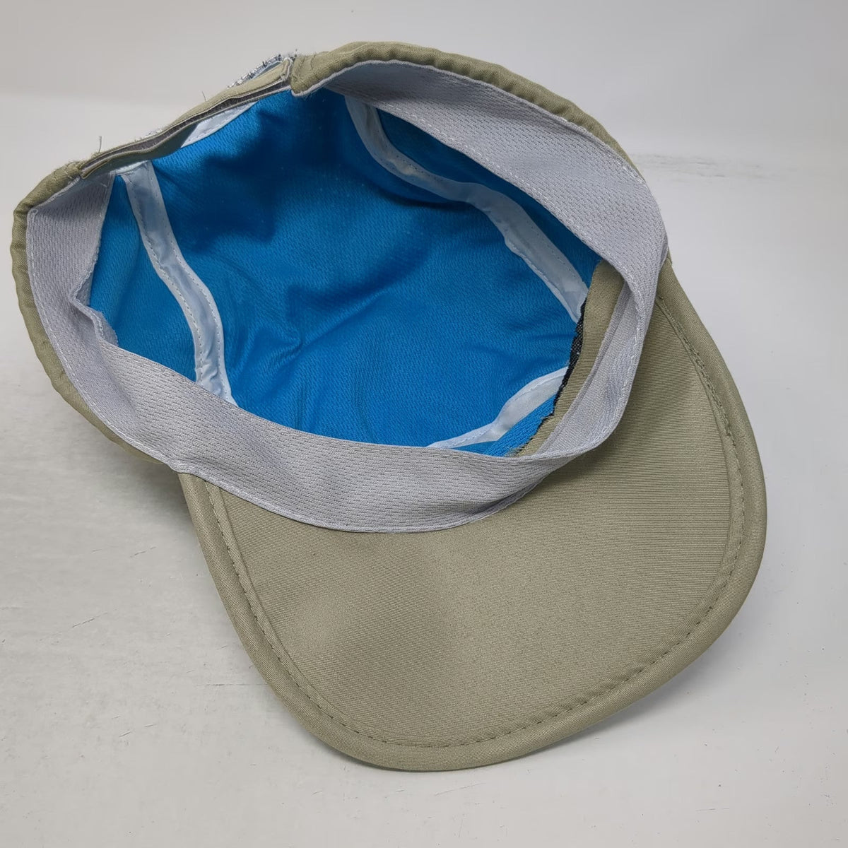 Baseball Cap Beige Silver Mesh OSFM Strapback Breathable Athletic Running Hat