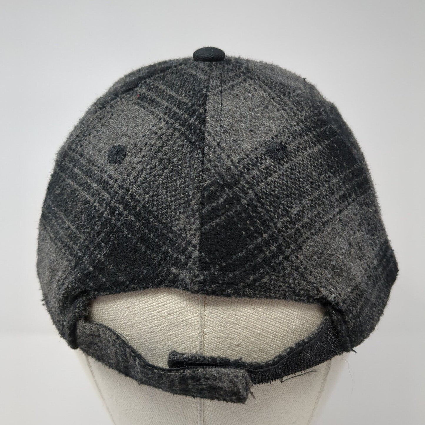 Unbranded Strapback Hat Gray Multi One Size Plaid Adjustable Blank