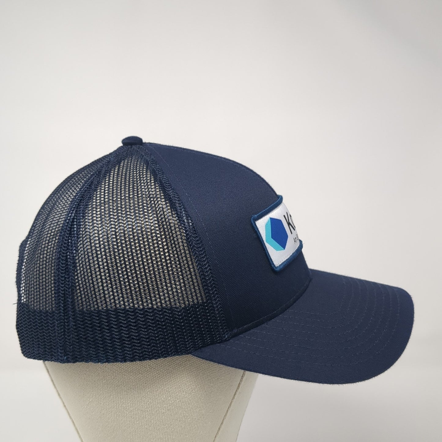 Kount An Equifax Company Snapback Trucker Hat Blue One Size Mesh Back
