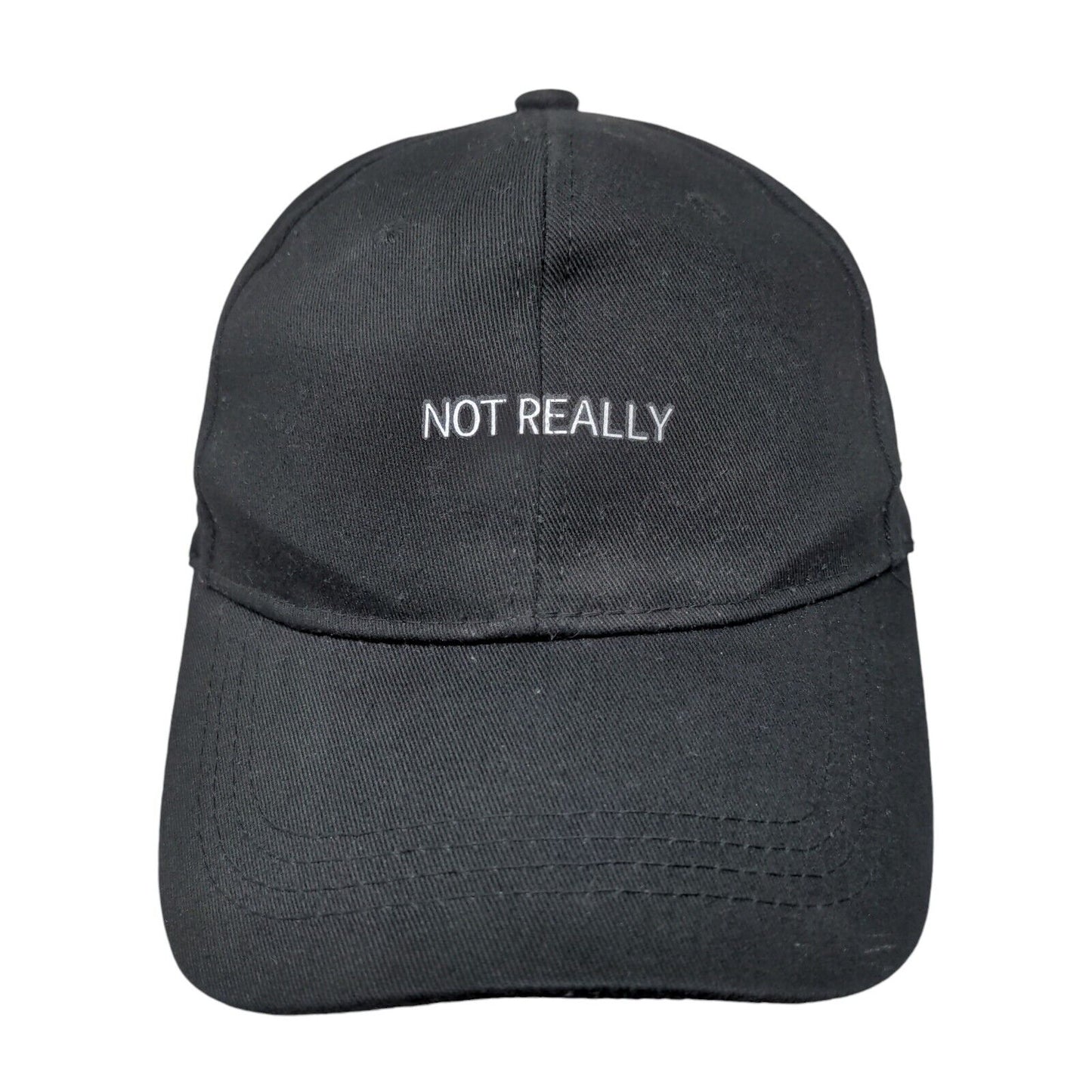 Not Really Slideback Hat Black One Size Adjustable 6 Panel Vent Holes