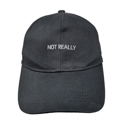 Not Really Slideback Hat Black One Size Adjustable 6 Panel Vent Holes