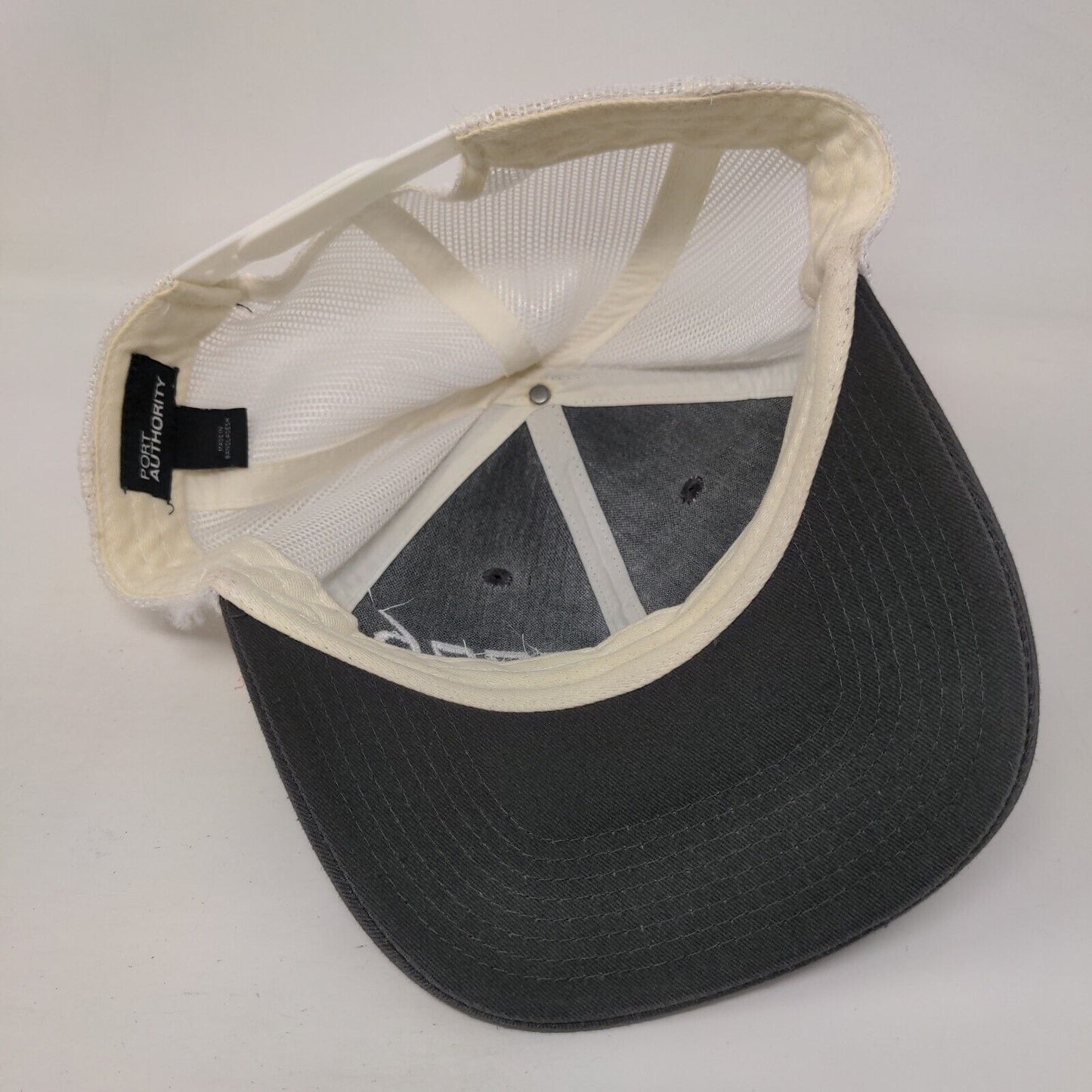 1776 Snapback Trucker Hat Gray One Size Adjustable Mesh Back Port Authority