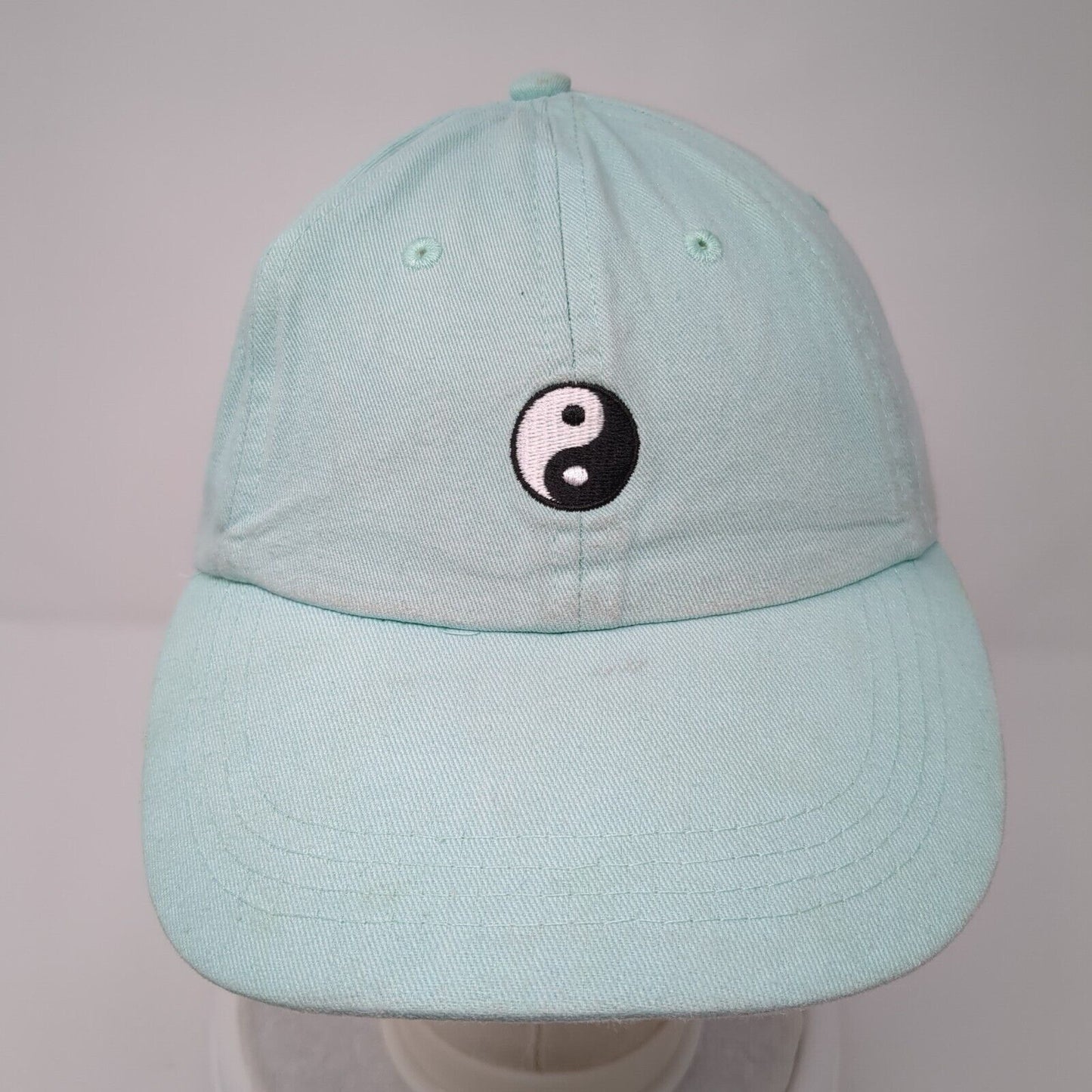 Yin Yang Slideback Hat Bluish-Green One Size Adjustable Embroidered 6 Panel