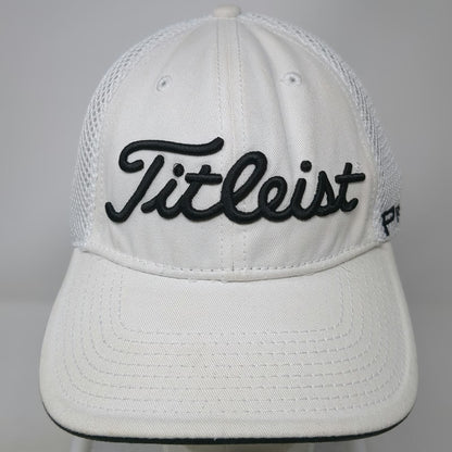 Titleist Baseball Cap White XL Pro V1 FootJoy Mesh Back Fitted Hat New Era