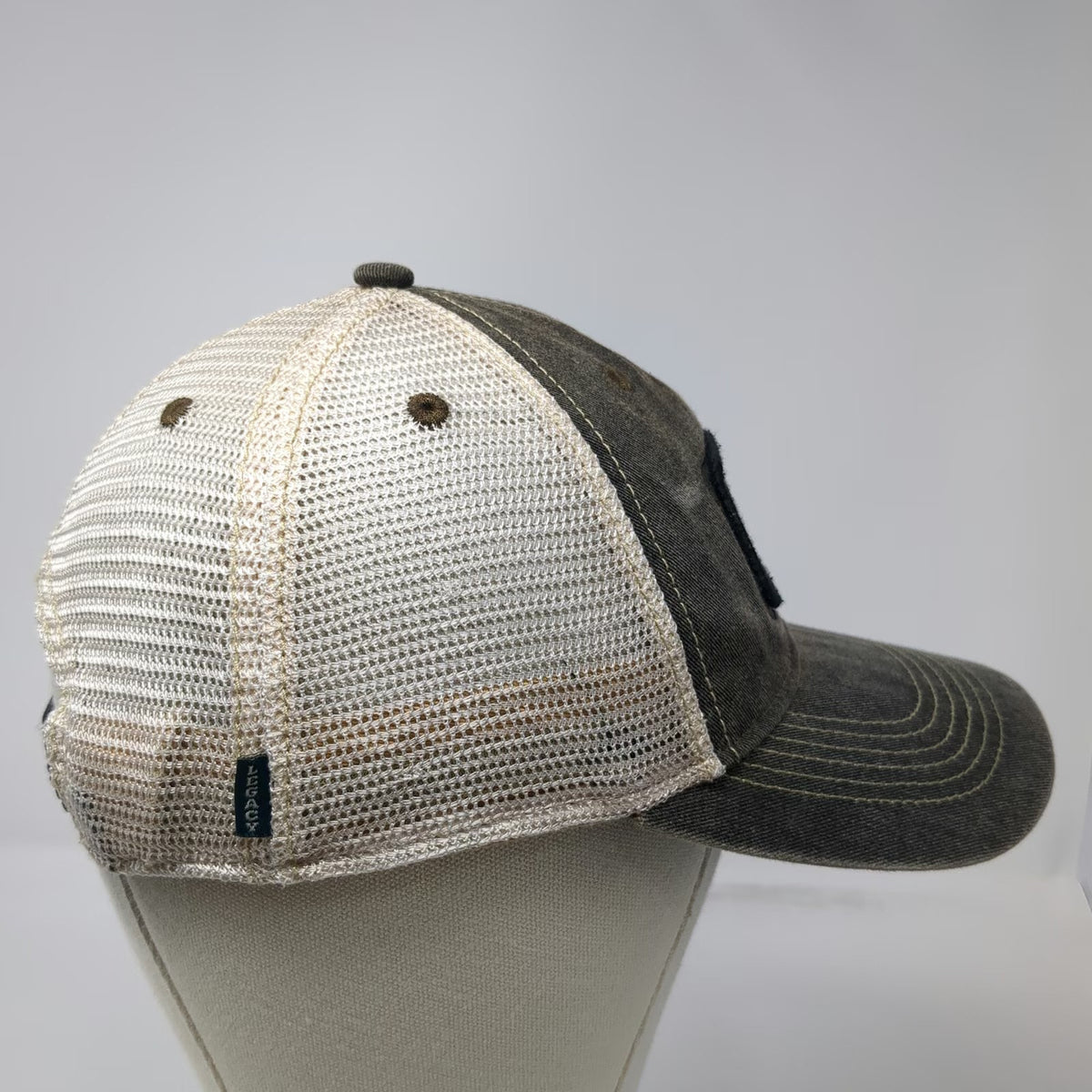 Legacy Trucker Hat Gray One Size IdaPac Mesh Snapback Patch Green Underbrim