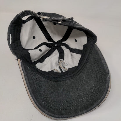 Anchor Slideback Hat Gray One Size Adjustable Embroidered Vented Holes 6 Panel