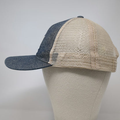 The Icebox Trucker Hat Blue One Size Jamba Denim Mesh Back Snapback Logo Hat
