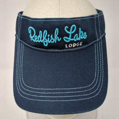Redfish Lake Lodge Strapback Sun Visor Hat Blue One Size Gear For Sports