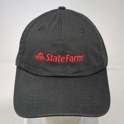 River's End State Farm Logo Black Baseball Cap One Size Slideback Cotton Hat