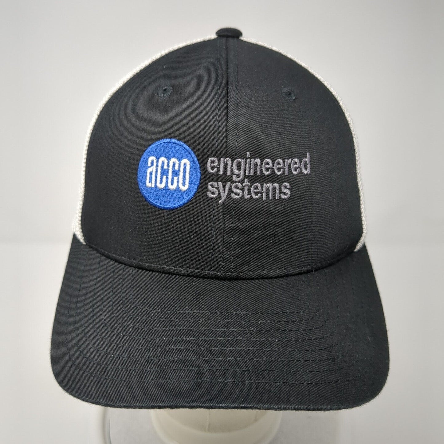 ACCO Engineered Systems Fitted Mesh Back Trucker Hat Black S/M Flexfit