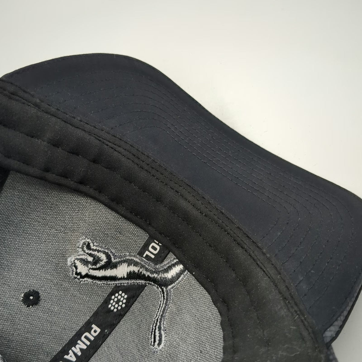 Puma Snapback Gray One Size Golf PWRCOOL Performance Jumping Cat Grid Logo Hat