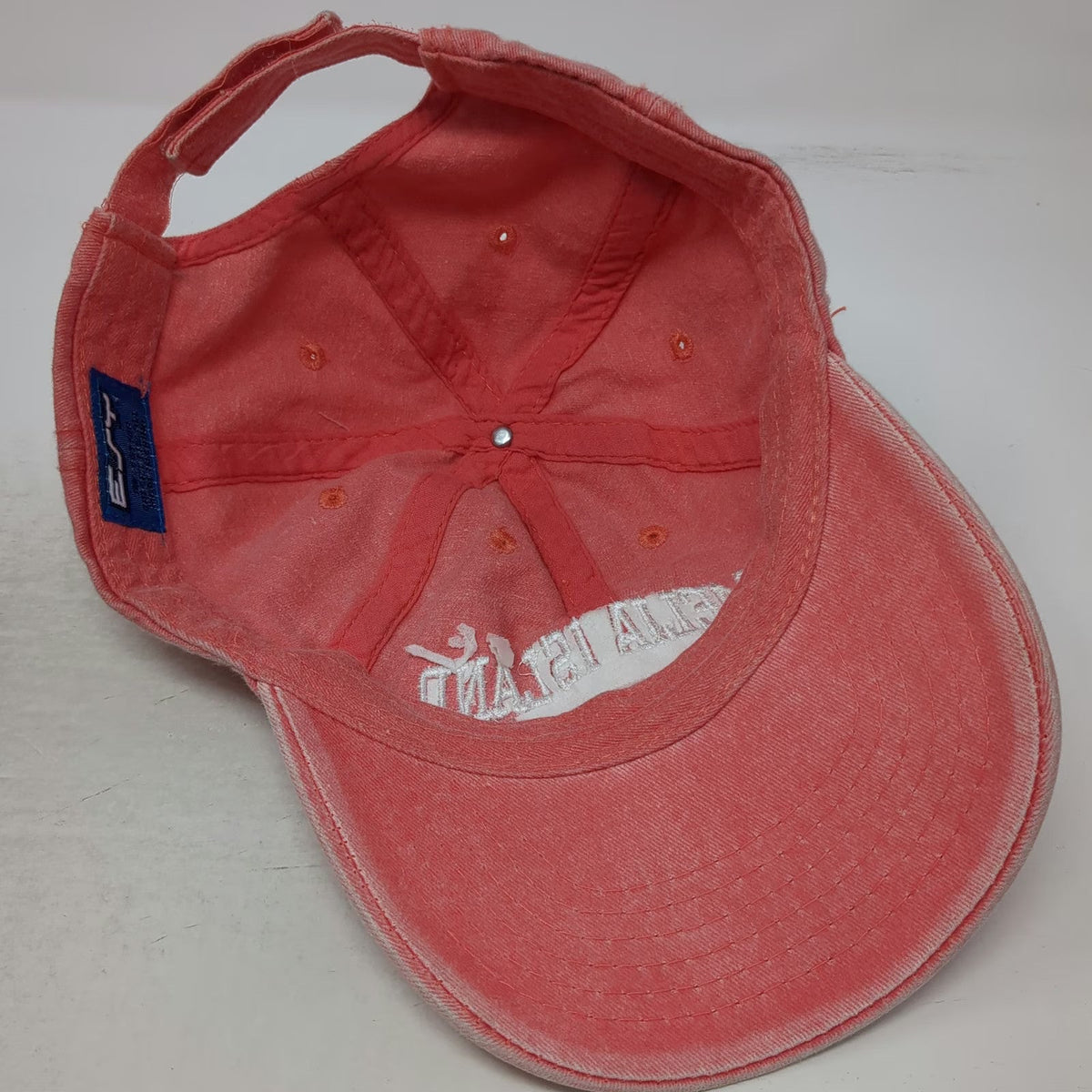 EST Baseball Cap Pink One Size Amelia Island Florida Embroidered Cotton Hat