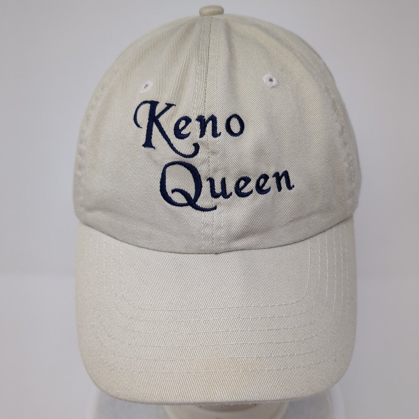 Keno Queen Slideback Hat Tan One Size Adjustable Embroidered Valucap Sportsman