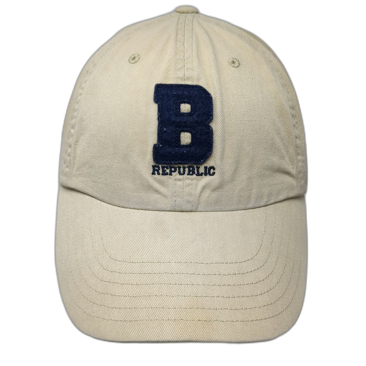 Banana Republic Baseball Cap Beige Blue One Size Cotton Slideback Logo Strap Hat