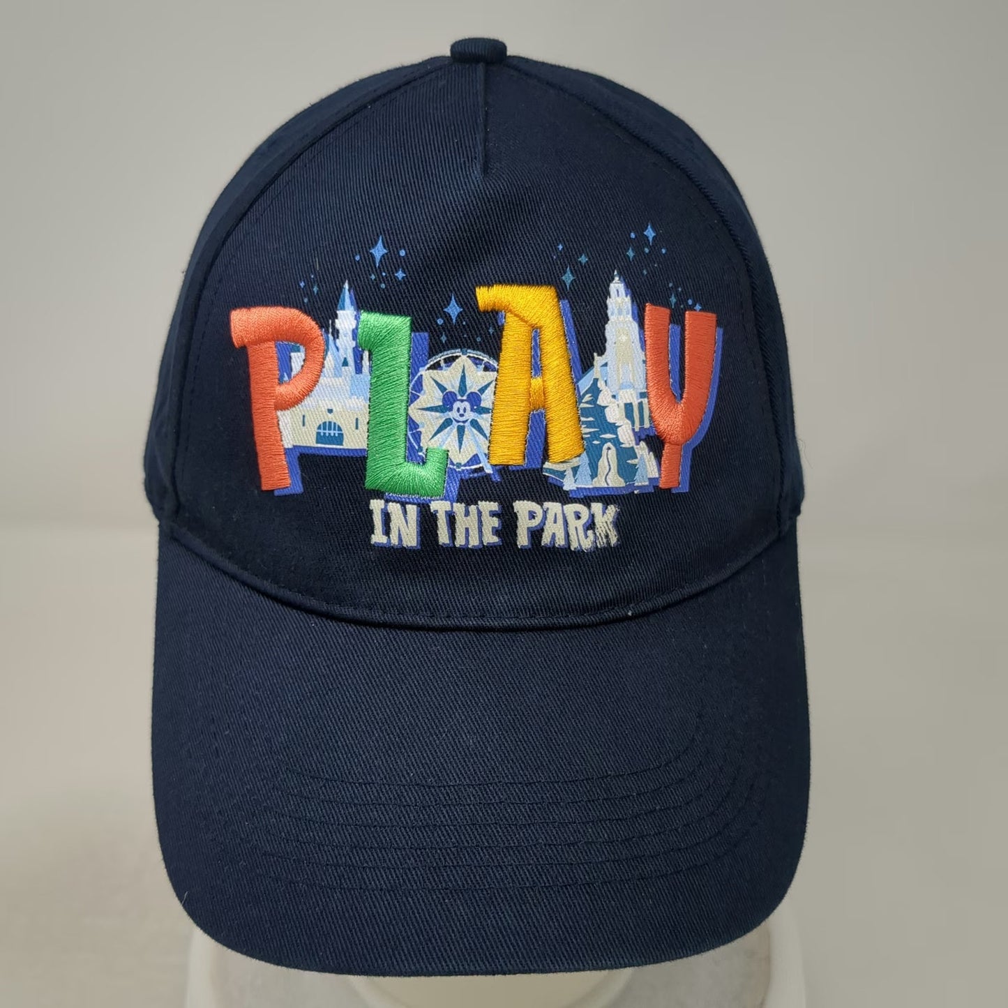 Disney 5 Panel Blue One Size Play in the Park Disneyland Resort Hat Adjustable