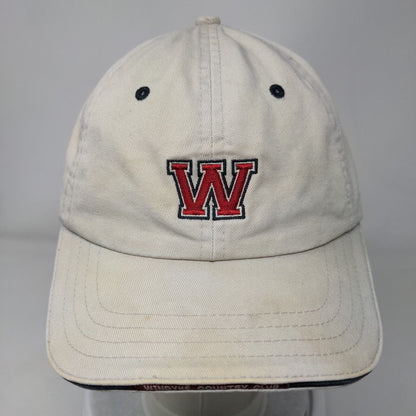 Letter W Slideback Hat Tan One Size Embroidered 6 Panel Pukka Golf