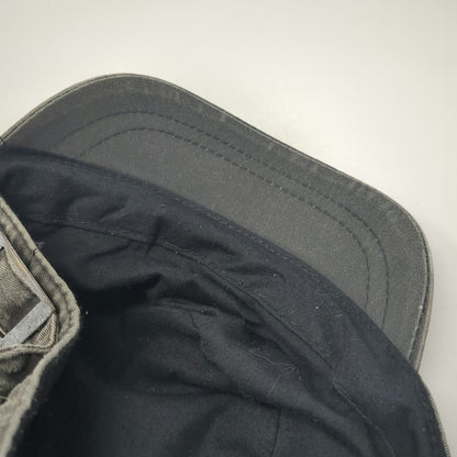 Army Cap Gray One Size Side Buckles Elastic Back Faded Cotton Military Hat
