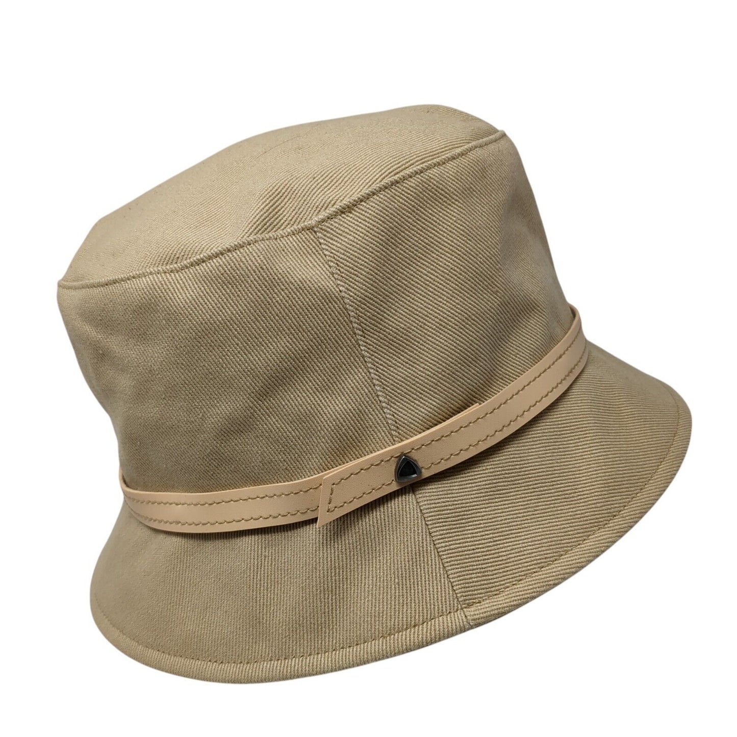 Liz Claiborne Bucket Hat Tan One Size Leather Strap Solid Outdoor
