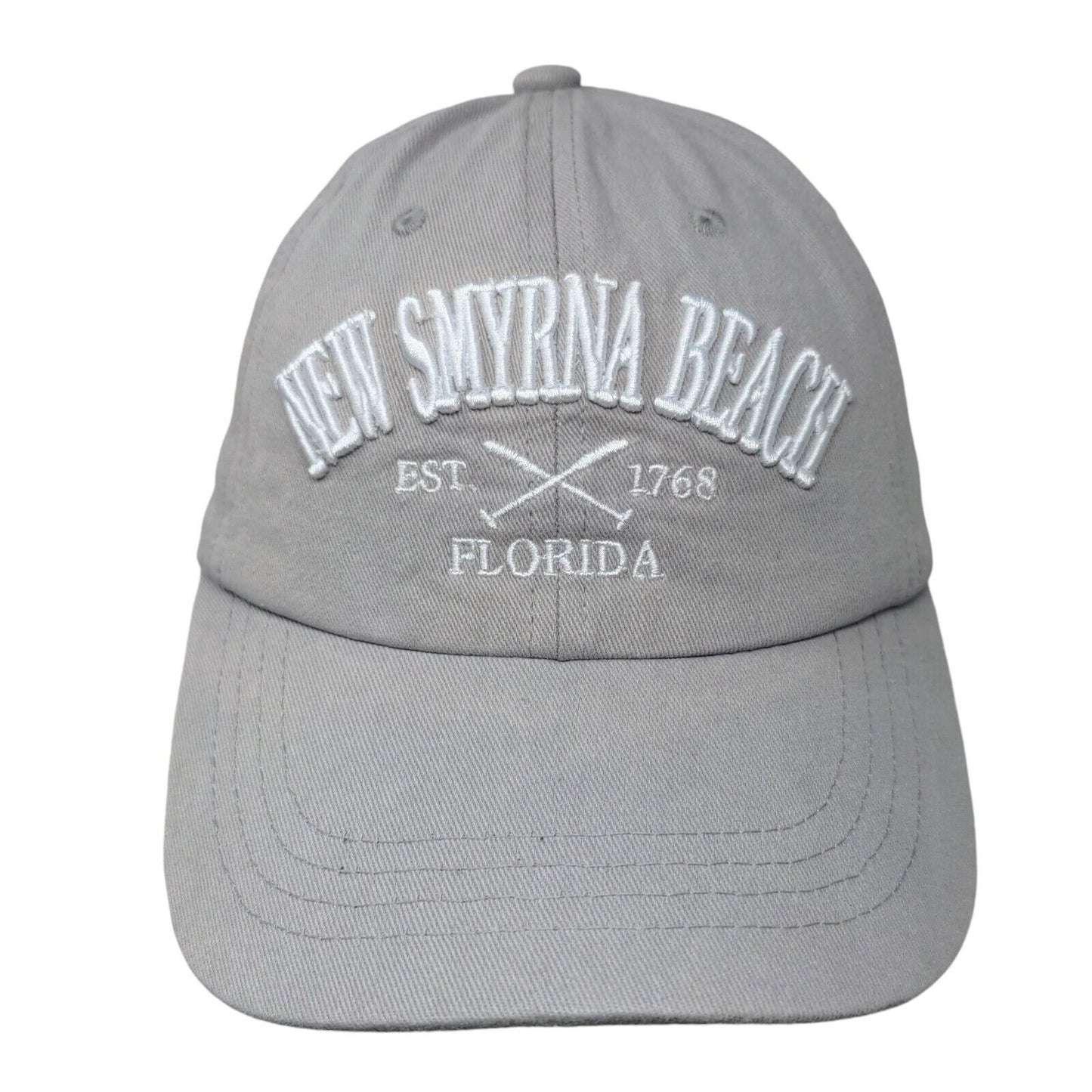 New Smyrna Beach Florida Strapback Hat Gray One Size Embroidered