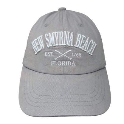 New Smyrna Beach Florida Strapback Hat Gray One Size Embroidered