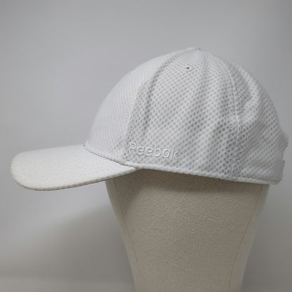 Reebok Baseball Cap White One Size Mesh Textured Adjustable Slideback Hat