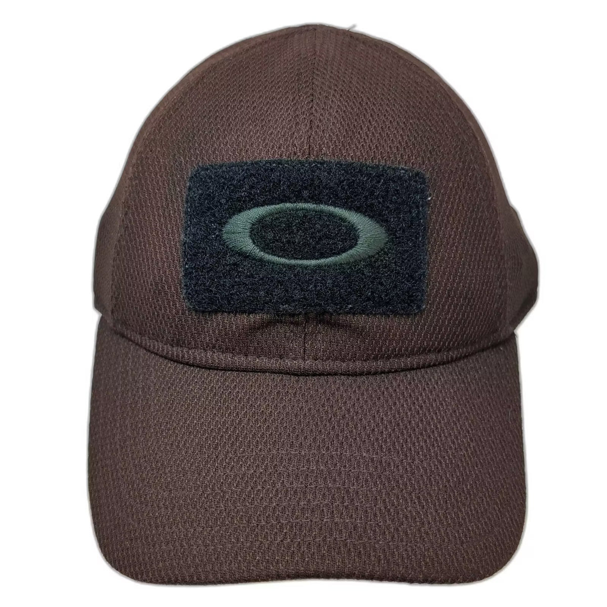 Oakley Baseball Cap Brown Size M Fitted A-FLEX Stretch Fit Patch Embroidered Hat