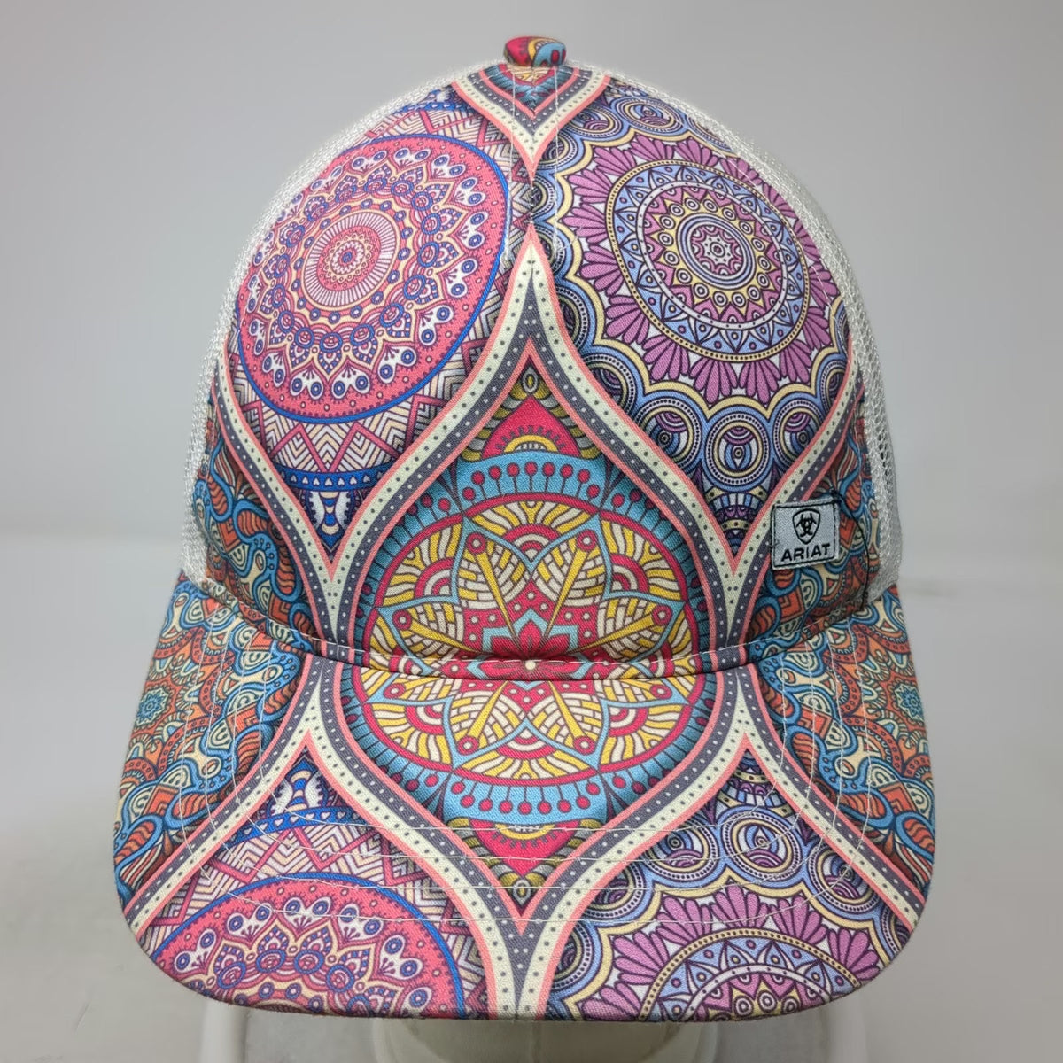 Ariat Trucker Hat Purple One Size Mandala Pattern Mesh Back Snapback Cap Logo