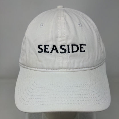 Seaside Strapback Hat White OSFM Adjustable Embroidered Vent Holes