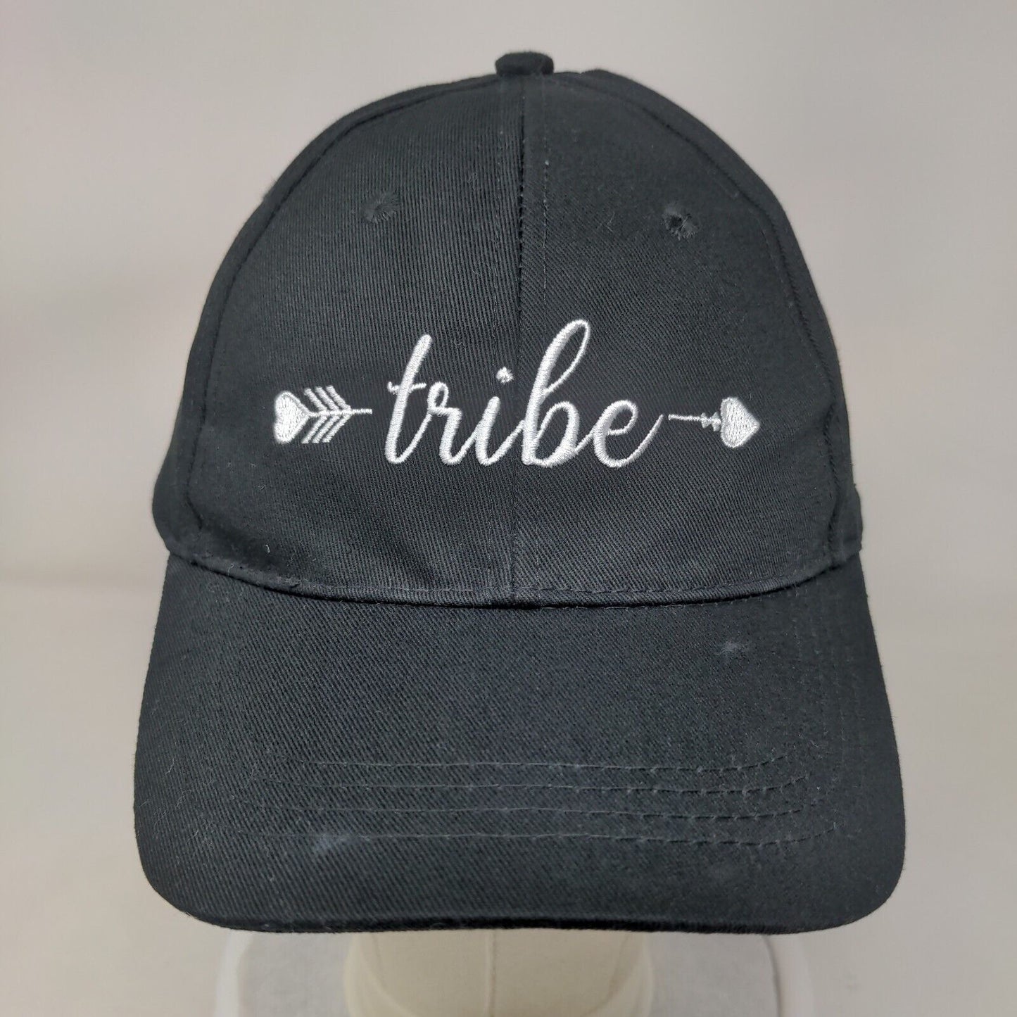 Tribe Slideback Hat Black One Size Embroidered Adjustable Vent Holes