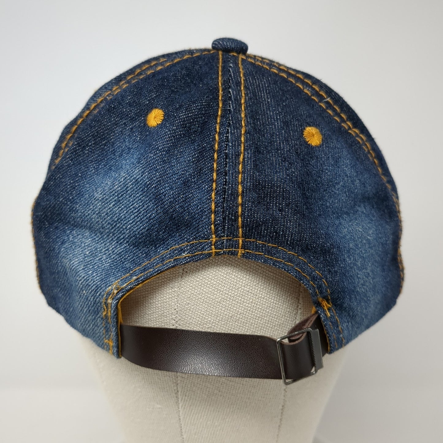 USA Slideback Baseball Cap Blue One Size Adjustable Rhinestone Distressed Denim