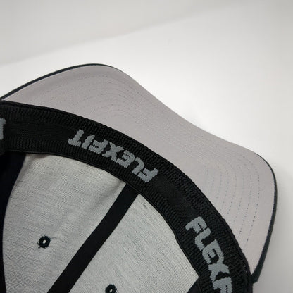 Yupoong Fitted Hat Black Size L/XL Flexfit Lightweight Vented Holes Blank