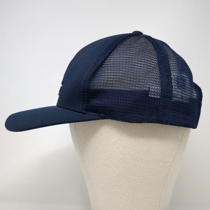 Reebok Trucker Hat Blue One Size Mesh Back Snapback Delta Logo Polyester Crown