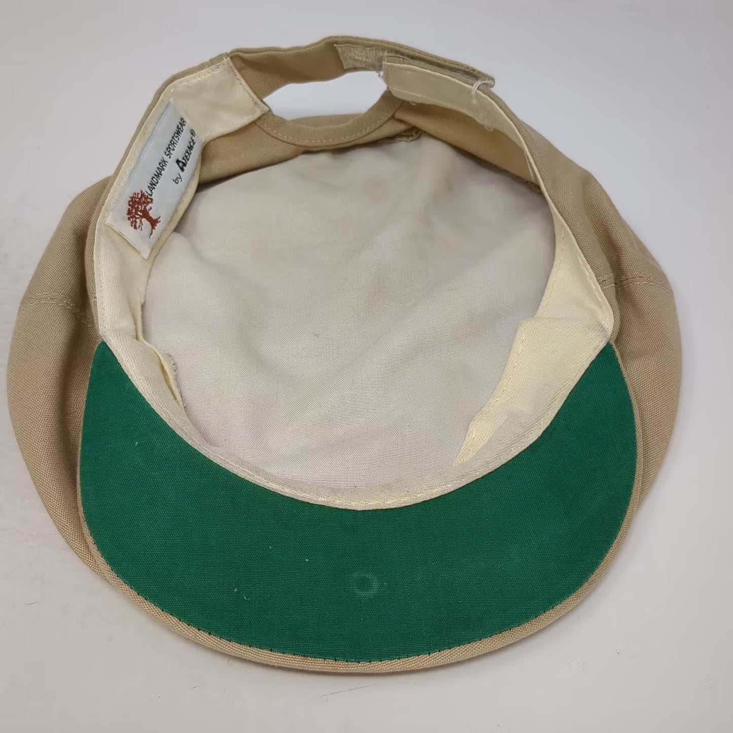 Landmark Sportswear Texace La Quinta Beige Newsboy Cap Hat Tree OSFM Vintage