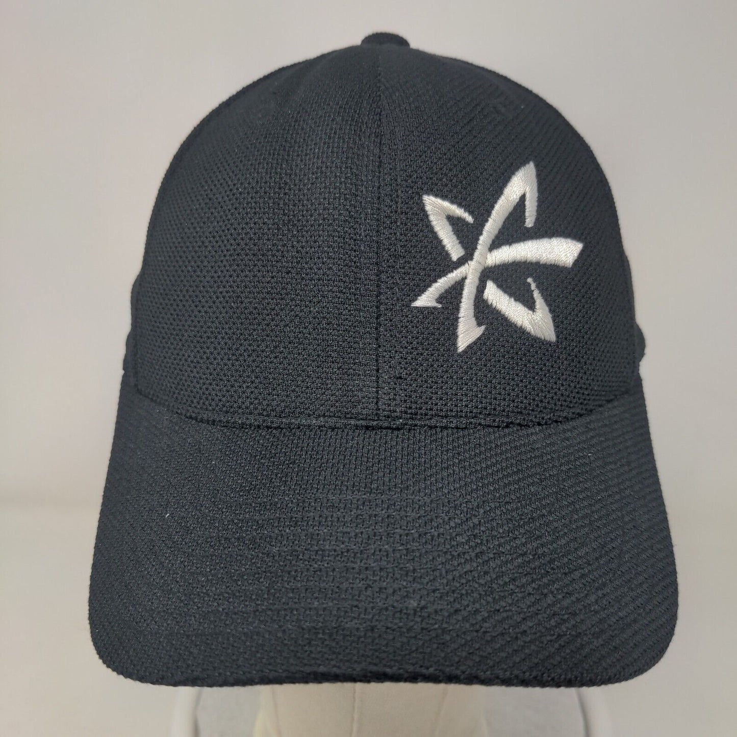 IBM Fitted Hat Black One Size Embroidered Logo Flexfit Yupoong