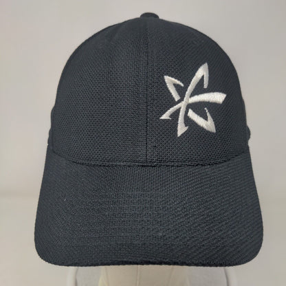 IBM Fitted Hat Black One Size Embroidered Logo Flexfit Yupoong