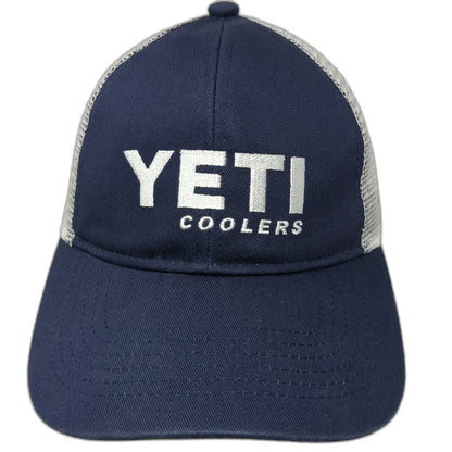 YETI Trucker Hat Blue One Size Snapback Coolers Mesh Green Underbrim Cotton