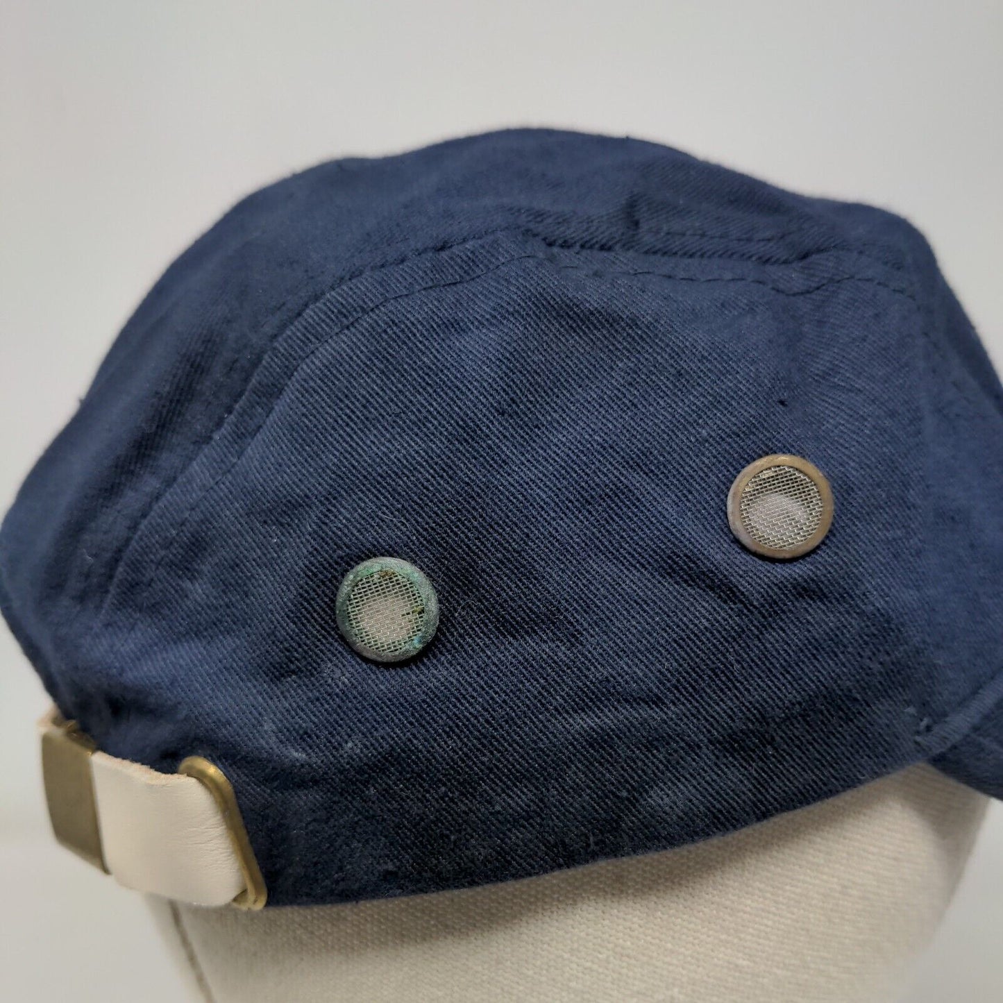 Unbranded Slideback 5 Panel Hat Blue One Size Leather Strap Blank