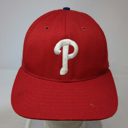 Universal Snapback Red Phillies MLB Baseball Flat Brim USA Made Hat P Vintage