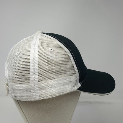 Baseball Cap Black White One Size Mesh Back Strapback Analytical Moose Hat