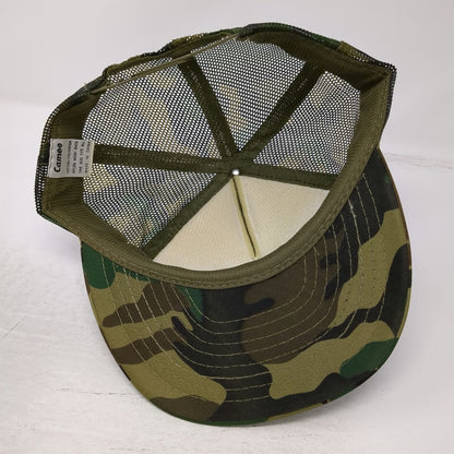 Cameo John Deere Trucker Hat Green Camo Mesh Back Snapback Flat Brim Vintage