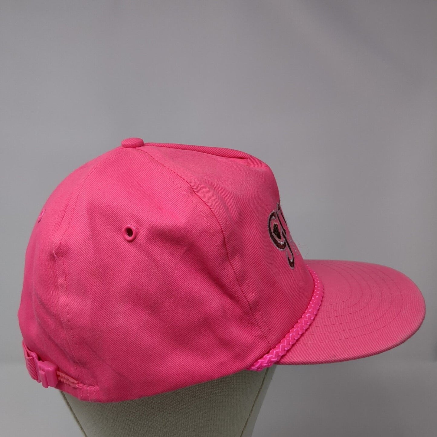 Grant Wood Specialties Slideback Hat Pink OS Adjustable Embroidered Rope San Sun