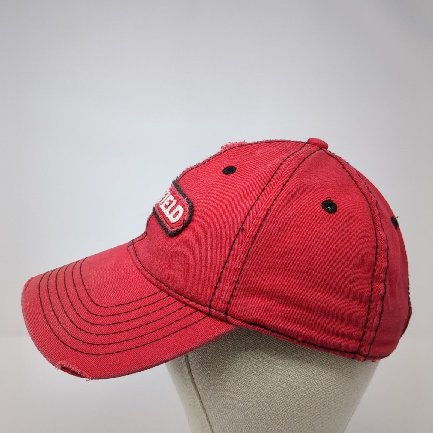 Redfield Strapback Hat Red One Size Adjustable Solid 6 Panel Outdoor